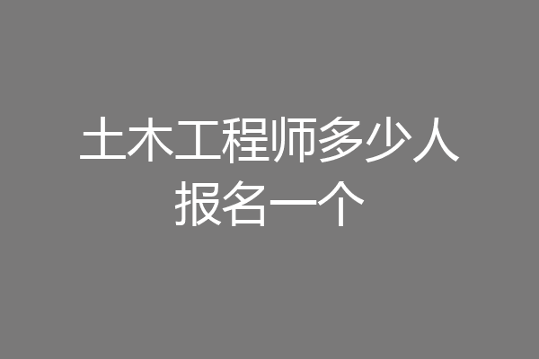 土木工程师多少人报名一个