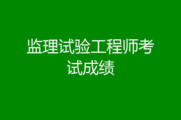 监理试验工程师考试成绩