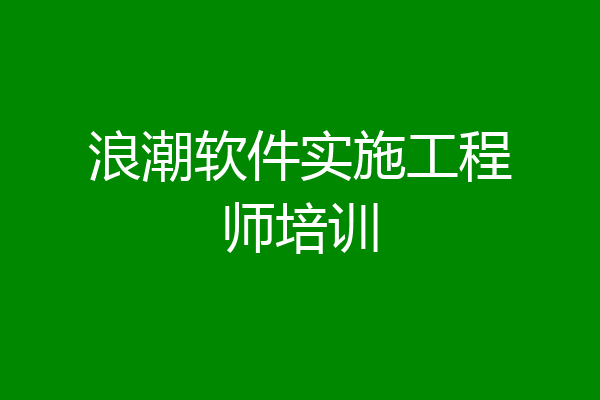 浪潮软件实施工程师培训