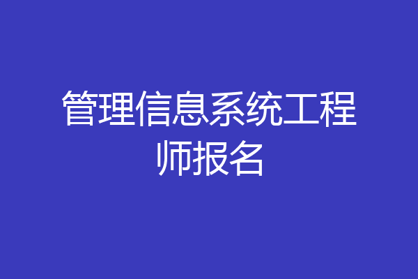 管理信息系统工程师报名