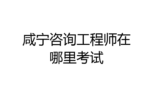 咸宁咨询工程师在哪里考试