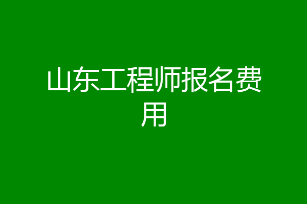 山东工程师报名费用