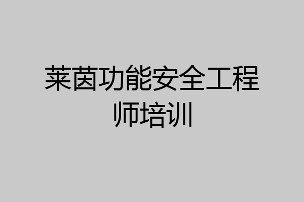 莱茵功能安全工程师培训