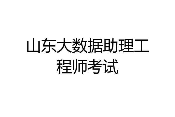 山东大数据助理工程师考试