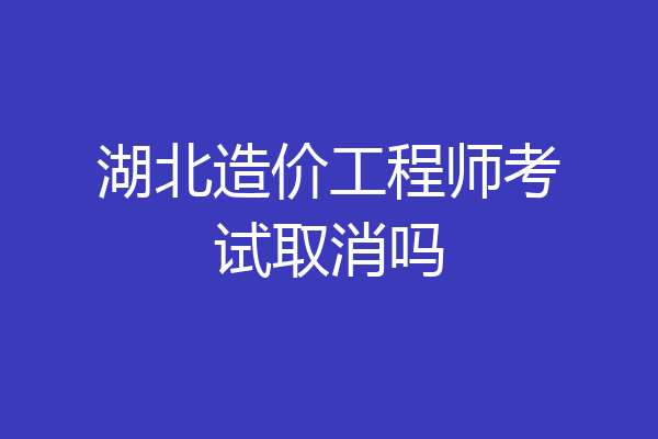 湖北造价工程师考试取消吗