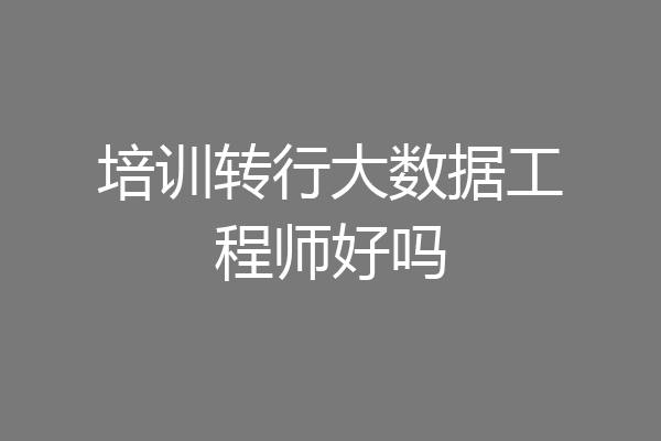 培训转行大数据工程师好吗