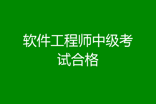 软件工程师中级考试合格
