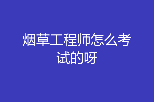 烟草工程师怎么考试的呀