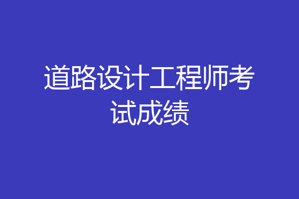 道路设计工程师考试成绩