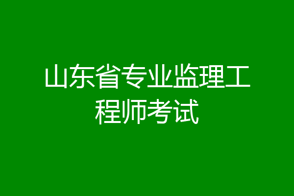 山东省专业监理工程师考试