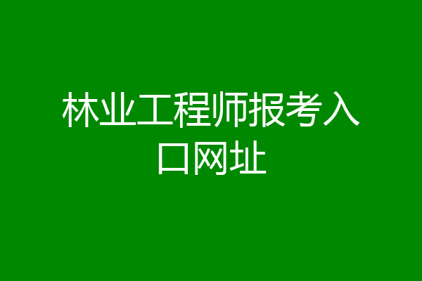 林业工程师报考入口网址