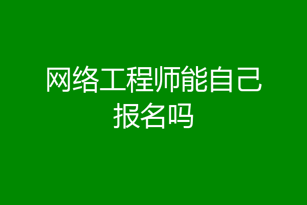 网络工程师能自己报名吗