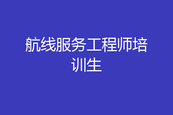 航线服务工程师培训生