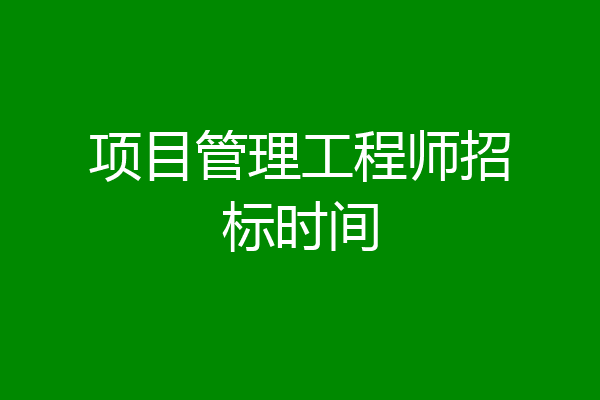 项目管理工程师招标时间