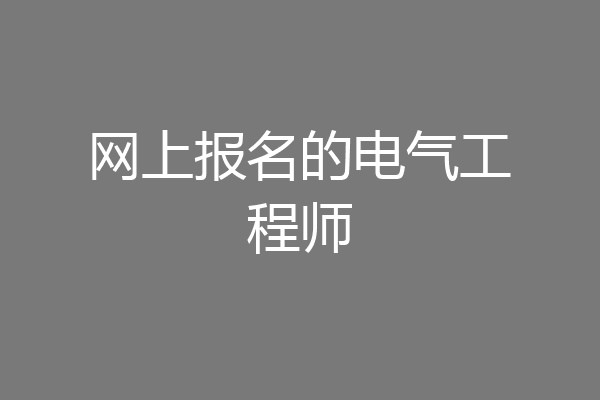 网上报名的电气工程师