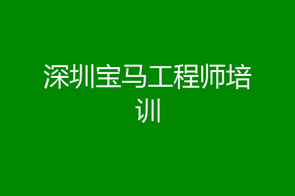 深圳宝马工程师培训