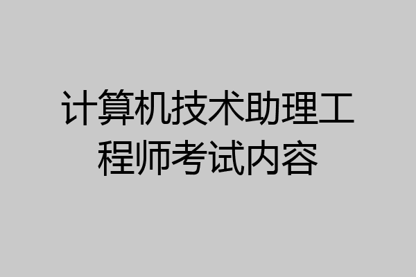 计算机技术助理工程师考试内容