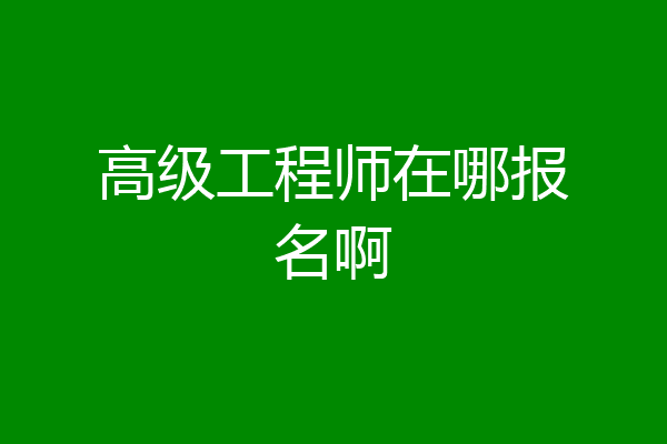 高级工程师在哪报名啊