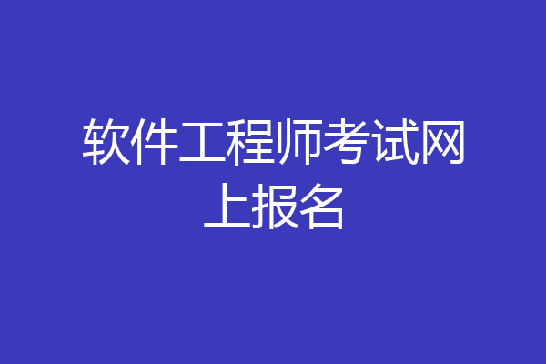 软件工程师考试网上报名
