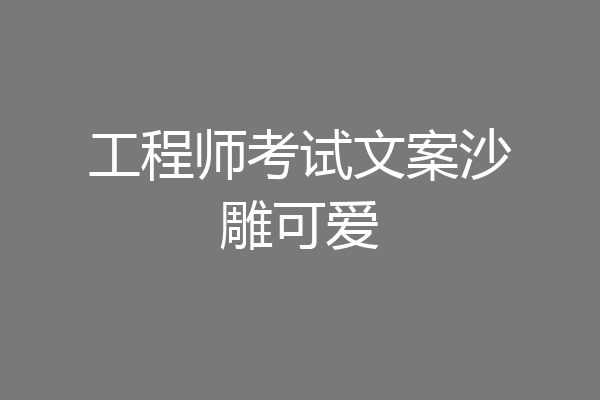 工程师考试文案沙雕可爱