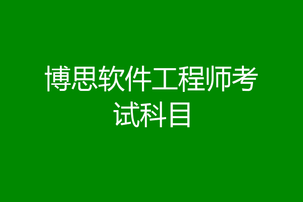 博思软件工程师考试科目