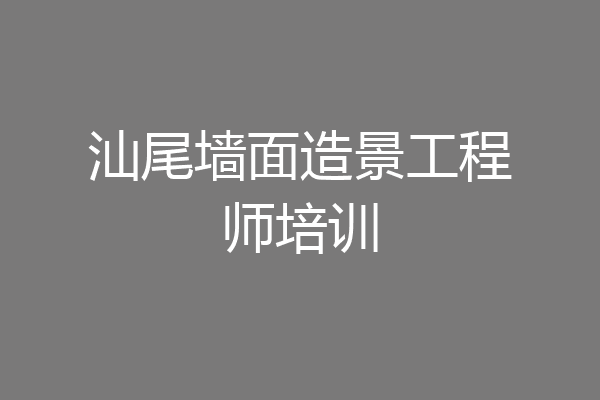 汕尾墙面造景工程师培训