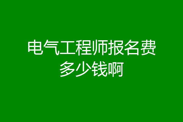 电气工程师报名费多少钱啊