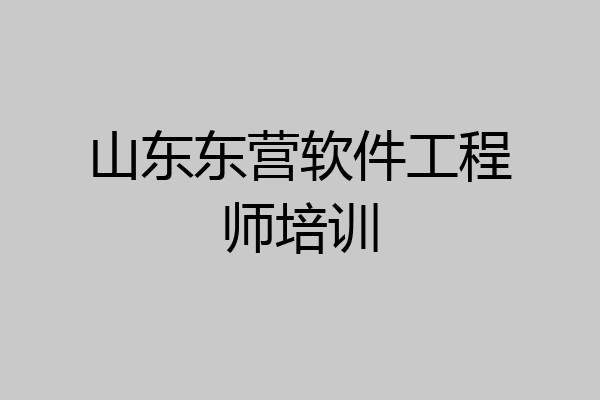 山东东营软件工程师培训