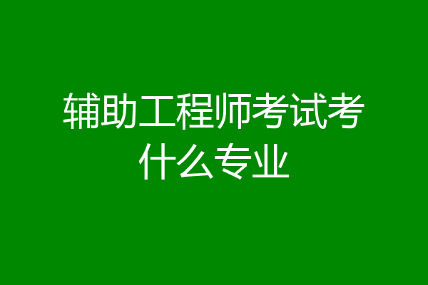 辅助工程师考试考什么专业