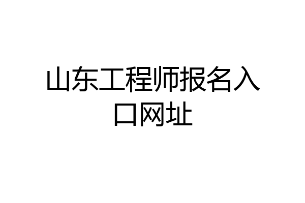 山东工程师报名入口网址