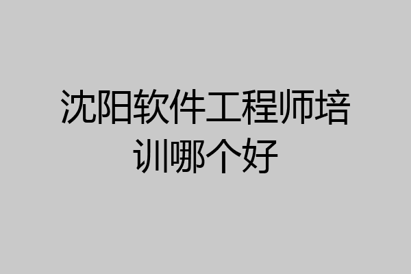 沈阳软件工程师培训哪个好