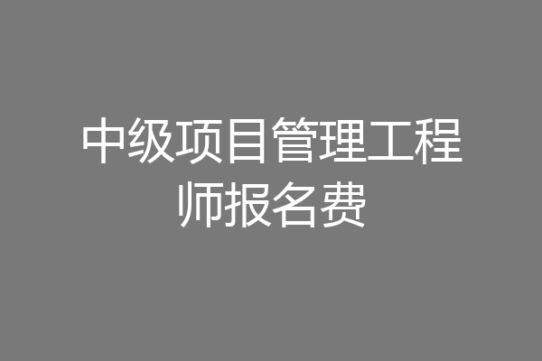 中级项目管理工程师报名费