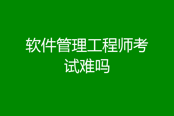 软件管理工程师考试难吗