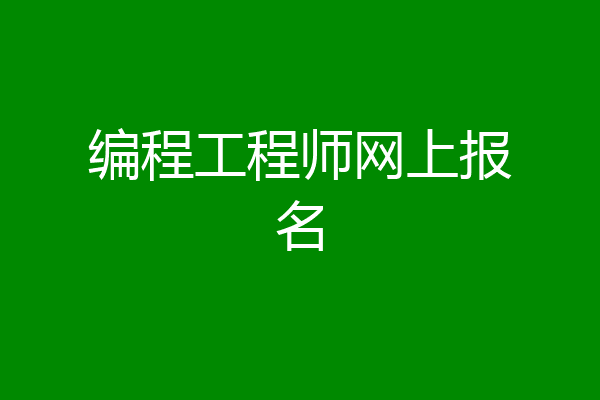 编程工程师网上报名