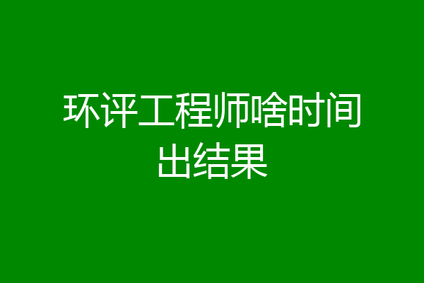 环评工程师啥时间出结果