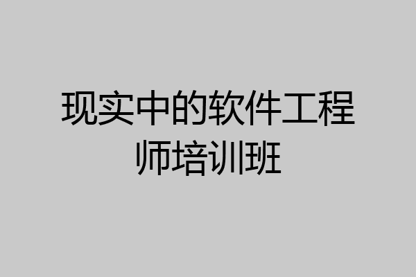 现实中的软件工程师培训班