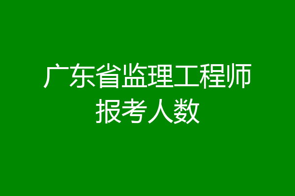 广东省监理工程师报考人数