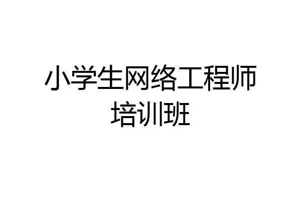 小学生网络工程师培训班