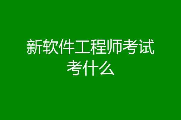新软件工程师考试考什么
