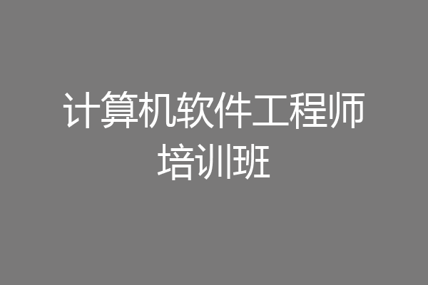 计算机软件工程师培训班