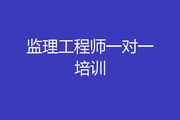 监理工程师一对一培训