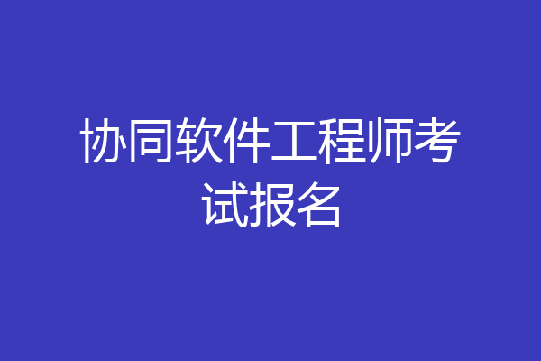 协同软件工程师考试报名