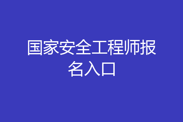 国家安全工程师报名入口