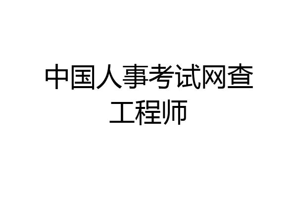 中国人事考试网查工程师