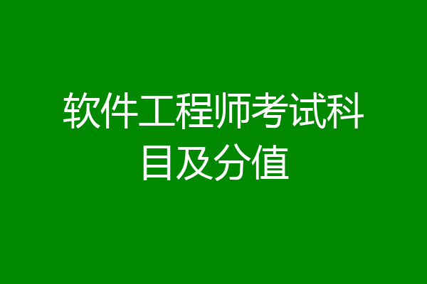 软件工程师考试科目及分值