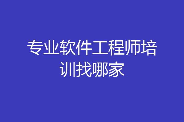 专业软件工程师培训找哪家