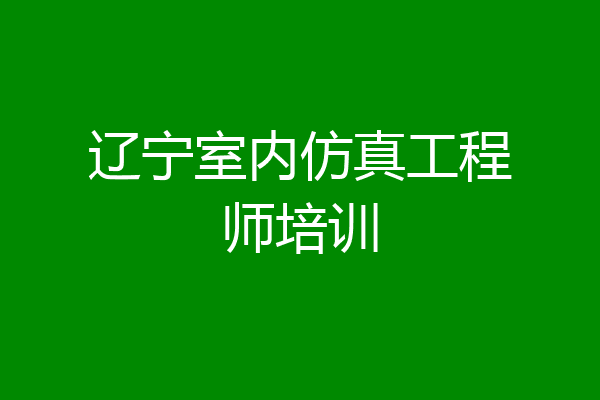 辽宁室内仿真工程师培训