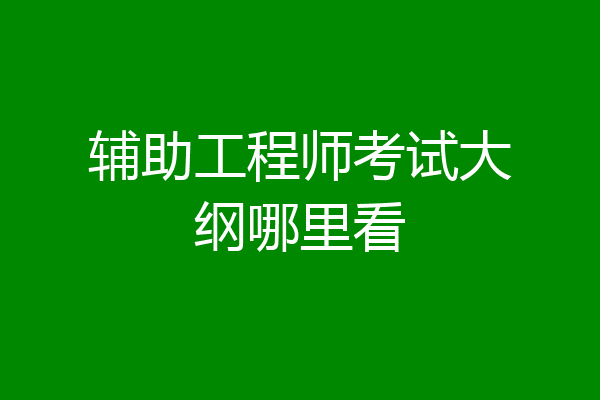 辅助工程师考试大纲哪里看
