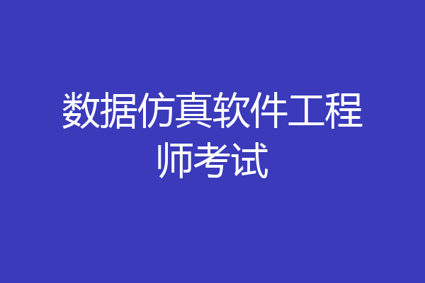 数据仿真软件工程师考试