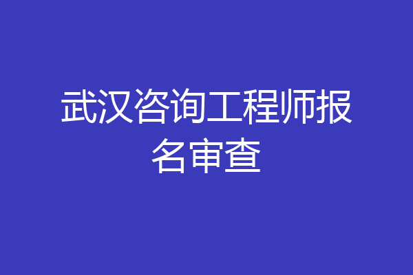 武汉咨询工程师报名审查